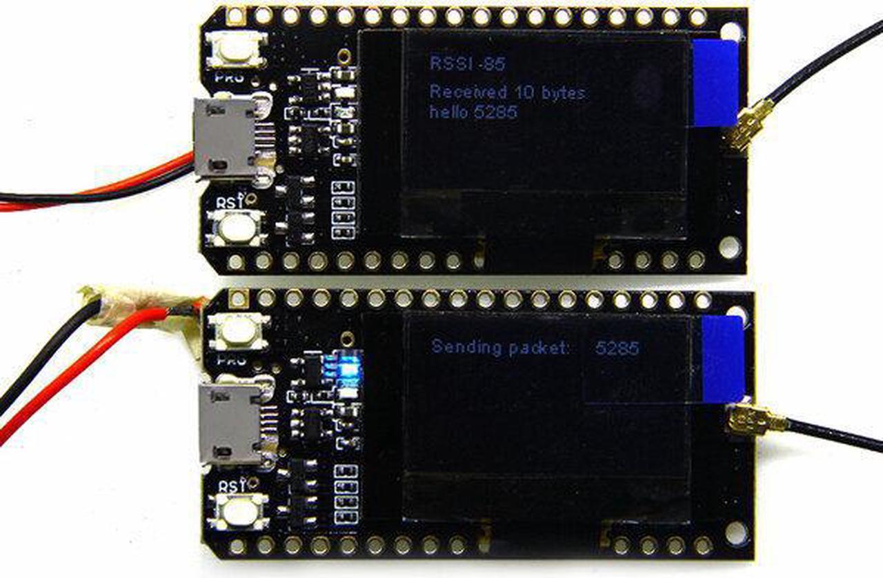 Main image of 2PcsTTGO CH9102X QFN28 LORA32 868MHz/915Mhz ESP32 LoRa OLED 0.96 Inch Blue Display bluetooth WIFI ESP-32 Development Board Module With Antenna