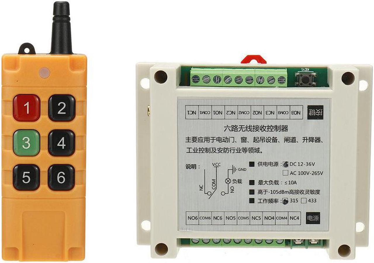 DC 12V-36V 6-channel Wireless Remote Control Switch Universal Multi-function Receiving Controller Relay Motor