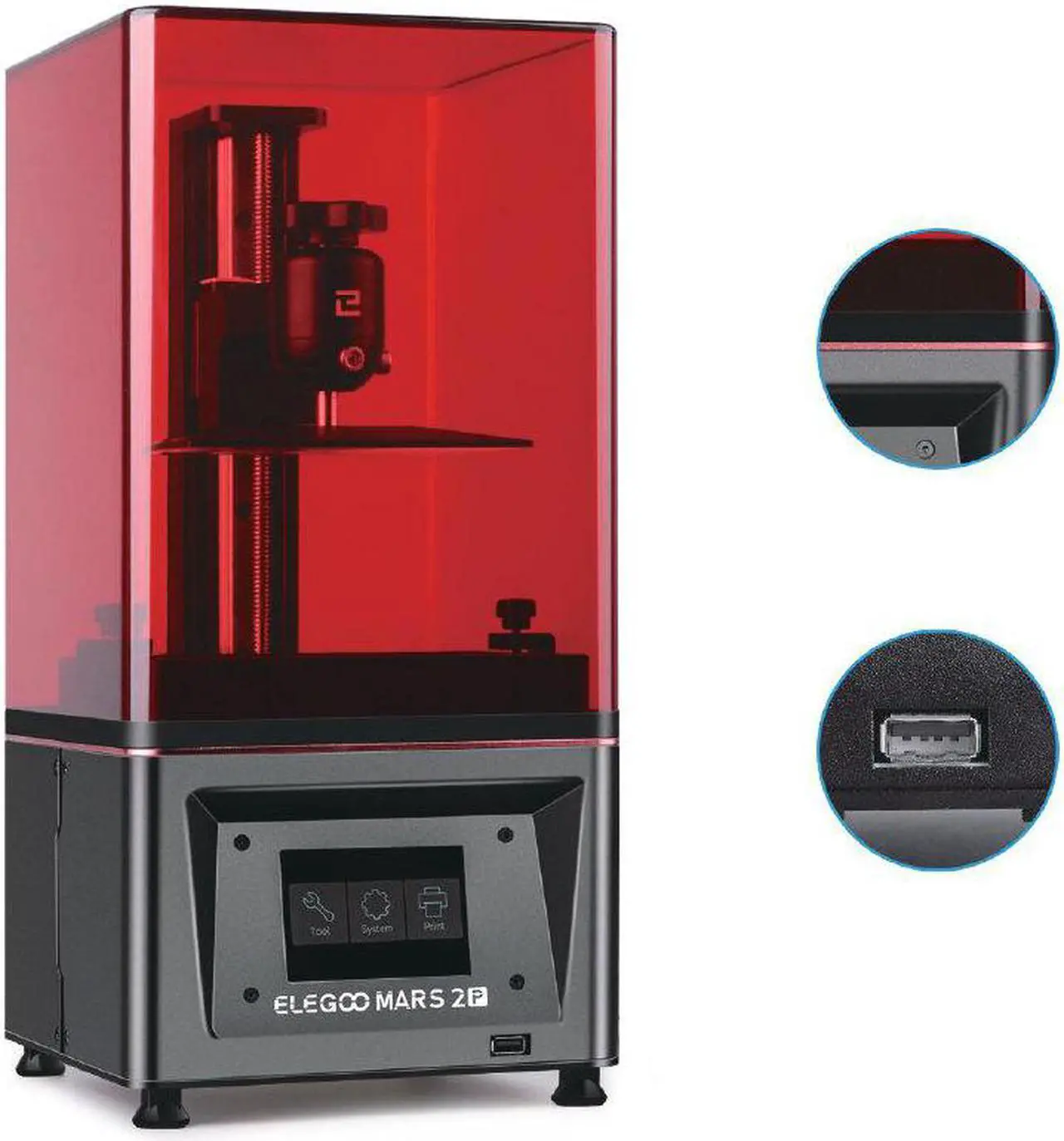 Main image of Mars 2 Pro Mono MSLA 3D Printer UV Photocuring LCD Resin 3D Printer with 6.08inch 2K Monochrome LCD Printing Size 129x80x160mm