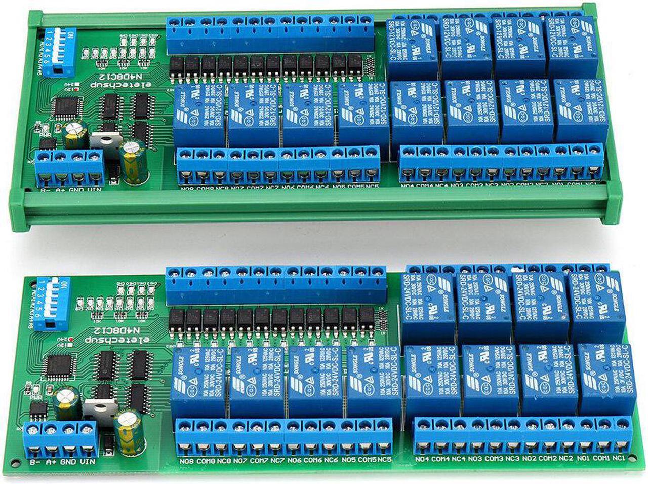 N4D8C12 Isolation 12V/24V RS485 Relay Modbus RTU Protocol DIN35 Rail Shell PLC Optional