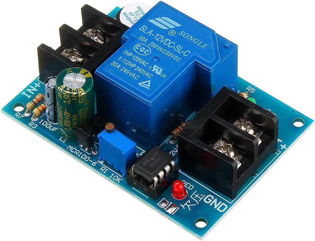Alt view image 3 of 5 - Universal 12V Battery Anti-discharge Controller with Delay Anti-over-discharge Protection Board Low Voltage Undervoltage Protection