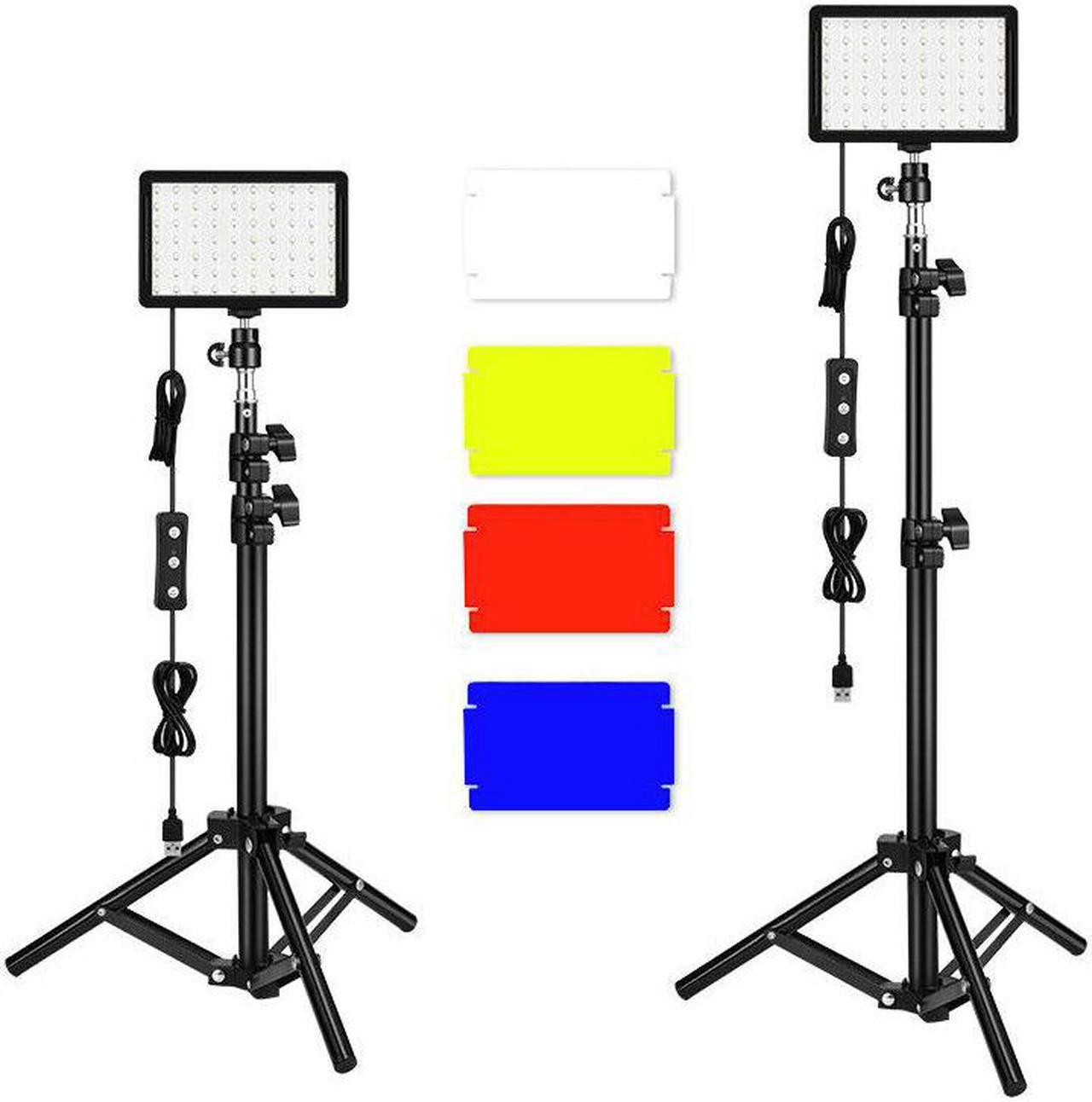 XK-70D 70 LED Video Light with Adjustable Tripod Stand/Color Filters 5600K USB Studio Lighting Kit for Photography