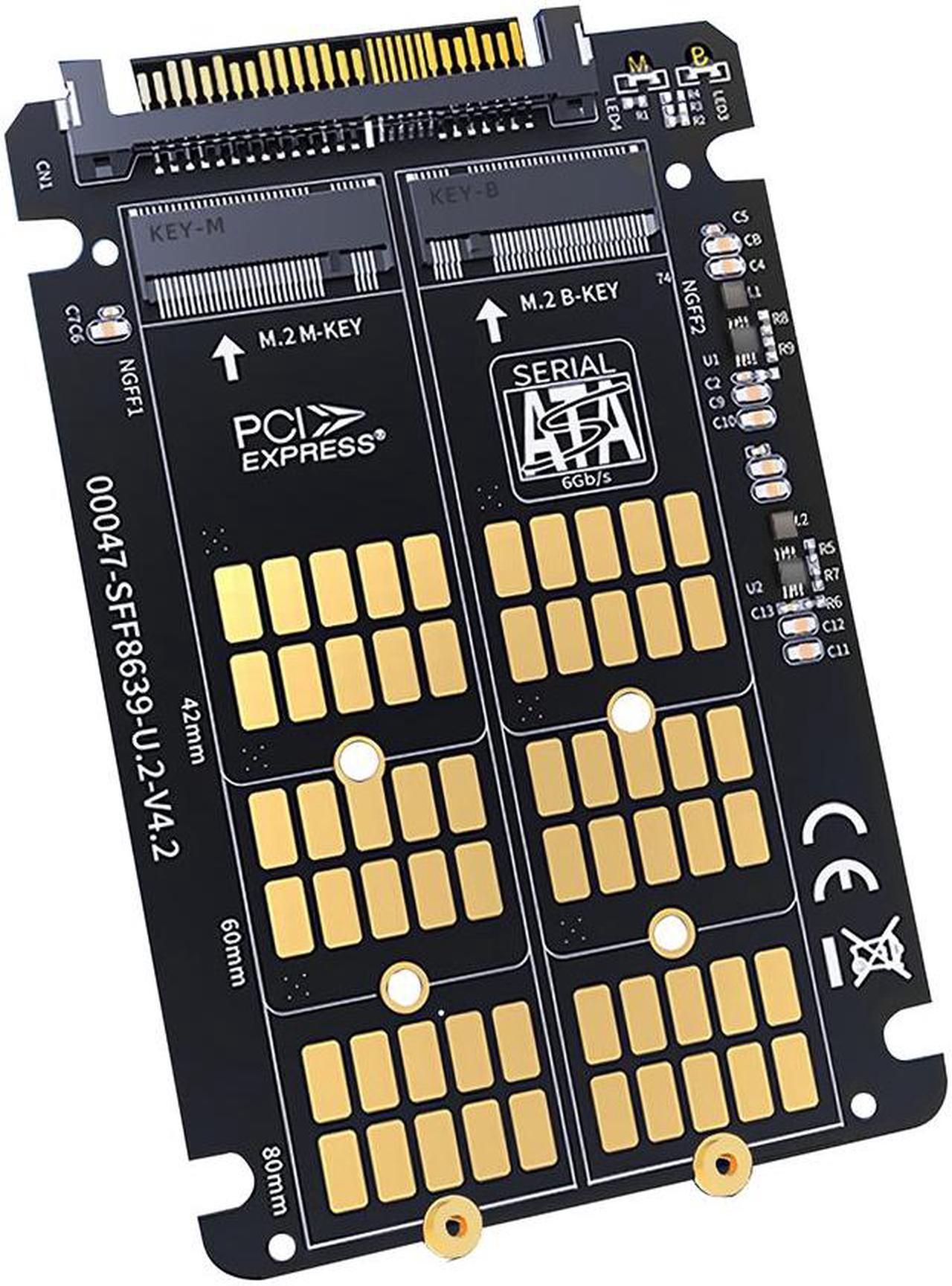 KT047 M.2 SSD to U.2 Adapter Card NVMe SATA SSD to PCI-e U.2 Converter for Desktop Computers