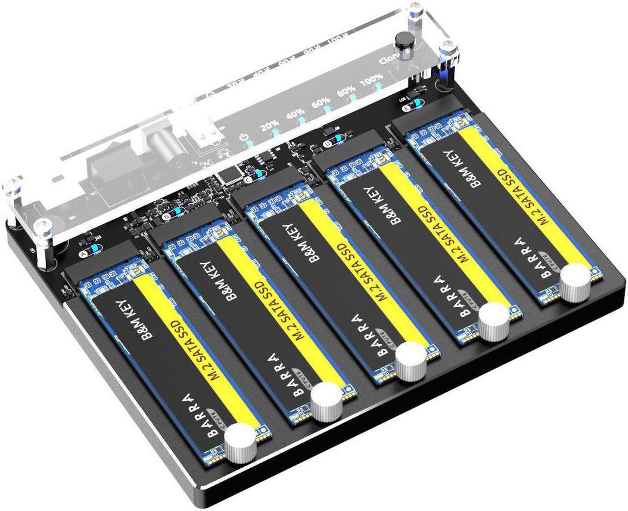 M.2 SATA3 Docking Station Type- C to SATA SSD Hard Drive Enclosure Support 1:4 Offline Clone Dduplicator AJM2SC5L