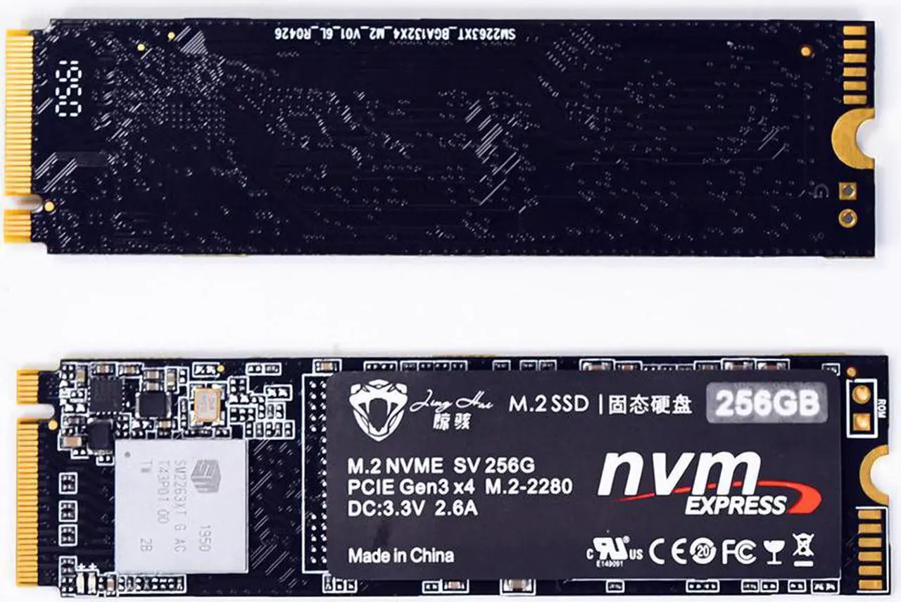 Alt view image 2 of 5 - M.2 NVME Pcle Gen3×4 Hard Drive 2280 NVME 1.3 SSD 3D NAND 128G 256G 512G 1T Solid State Drive