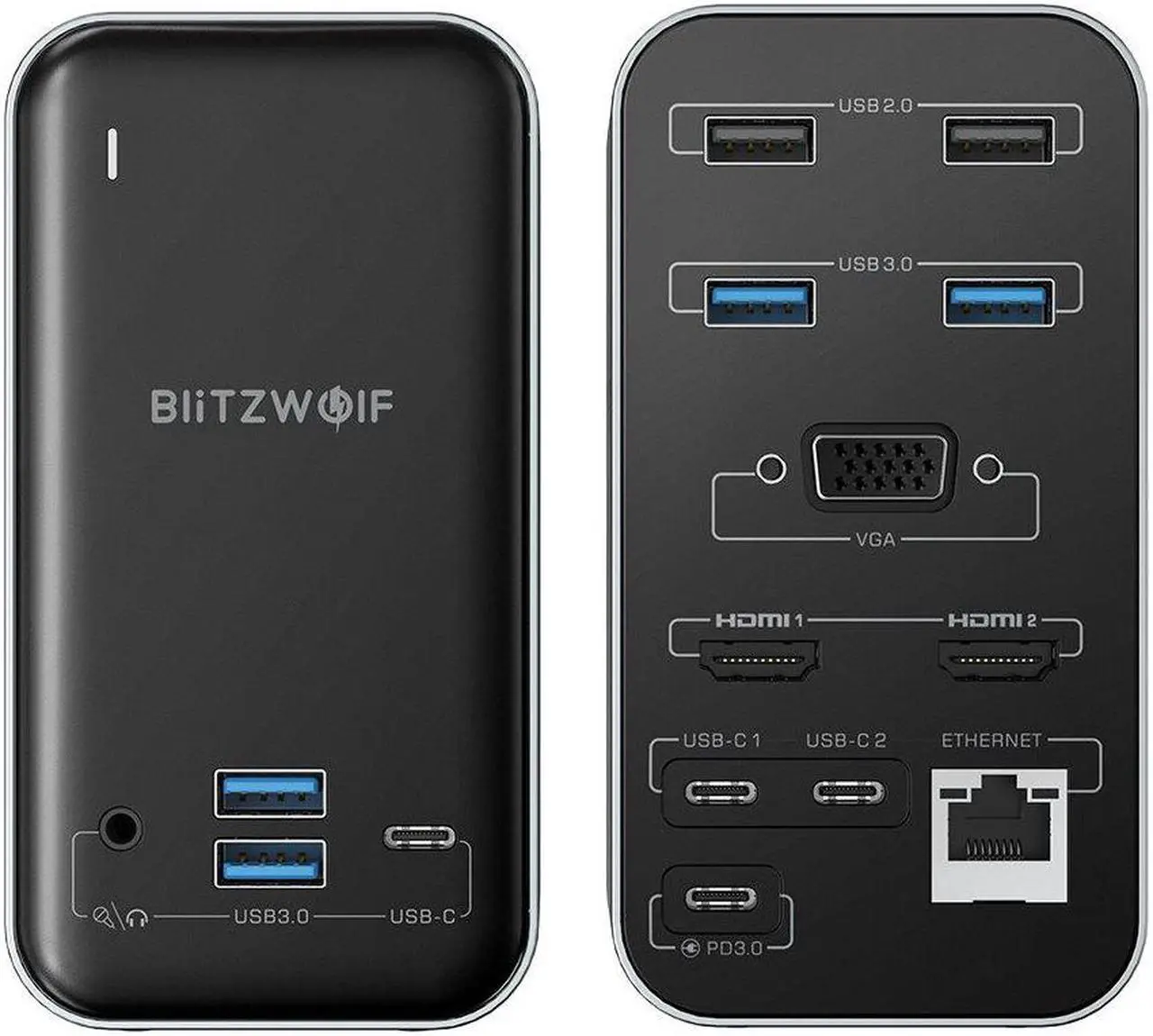 Main image of BW-TH14 15-in-1 USB C Docking Station with HD 4K Triple Display 5Gbps Data Transfer 1000Mbps Ethernet Port 100W Power Delivery Stereo Audio Output and Wide