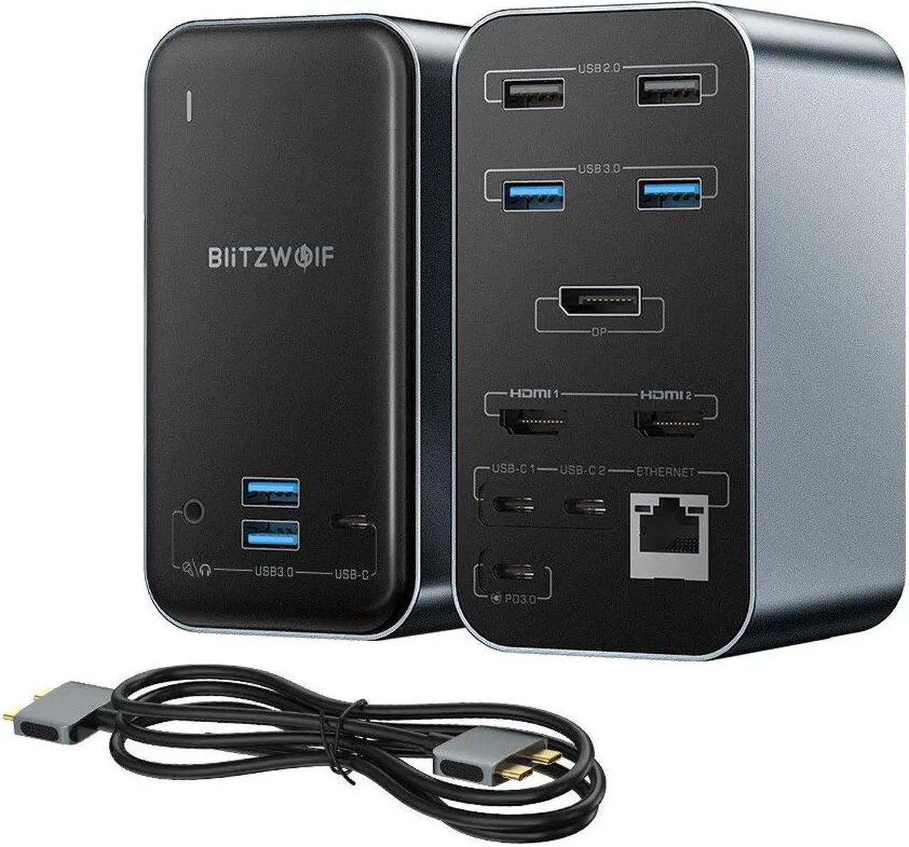 Alt view image 3 of 5 - BW-TH14 15-in-1 USB C Docking Station with HD 4K Triple Display 5Gbps Data Transfer 1000Mbps Ethernet Port 100W Power Delivery Stereo Audio Output and Wide