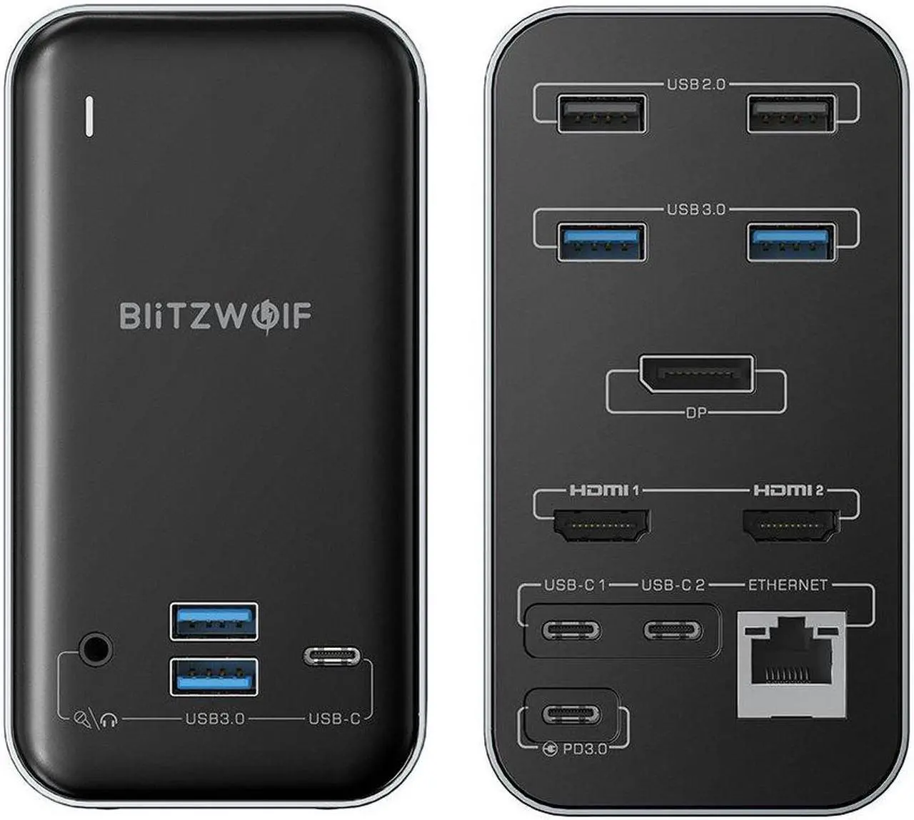 Alt view image 2 of 5 - BW-TH14 15-in-1 USB C Docking Station with HD 4K Triple Display 5Gbps Data Transfer 1000Mbps Ethernet Port 100W Power Delivery Stereo Audio Output and Wide