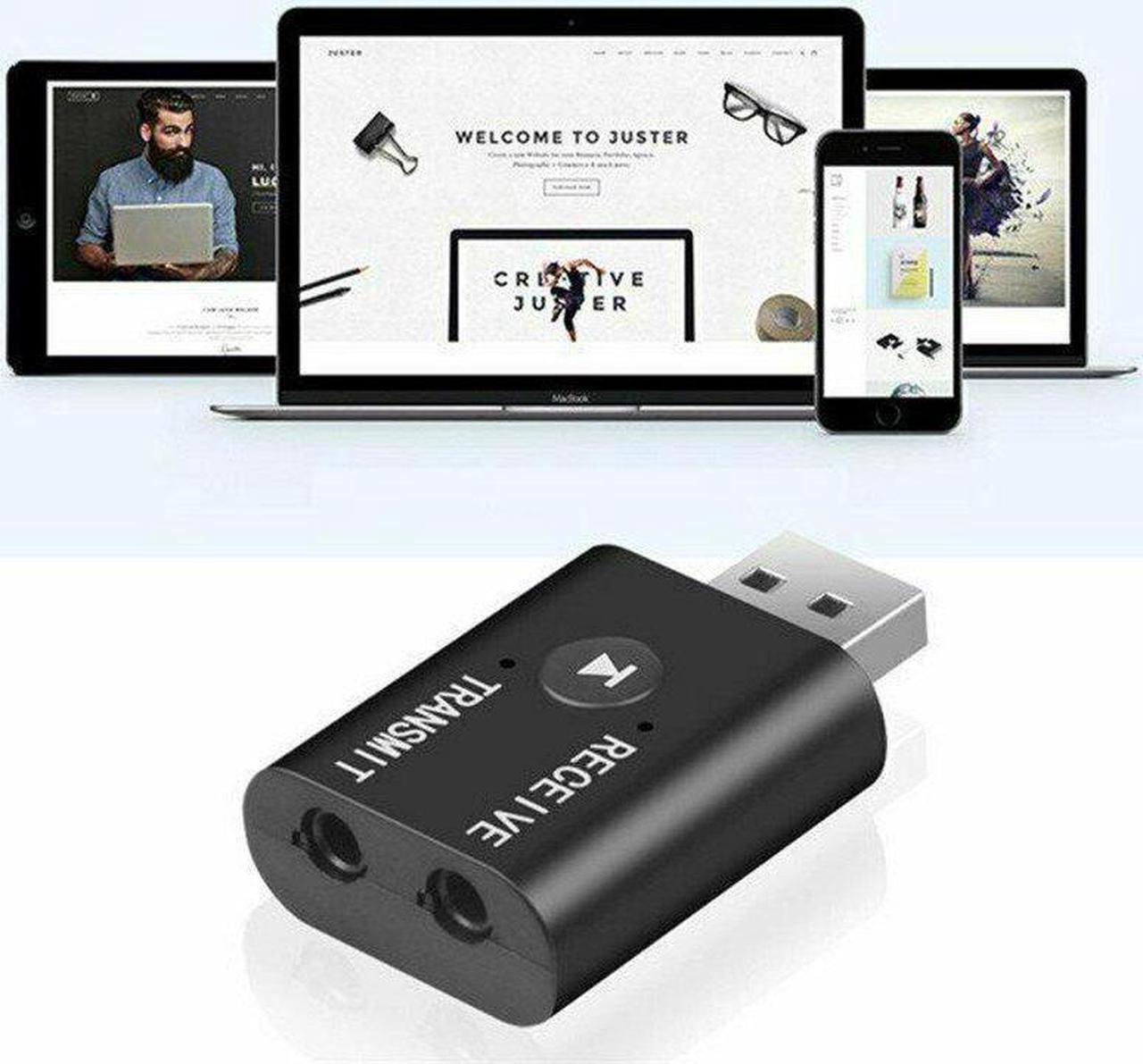 Alt view image 4 of 4 - TR6 bluetooth 5.0 USB Transmitter Receiver Player 3.5mm AUX Jack Wireless Audio Music Adapter for Car Wired Speaker PC TV