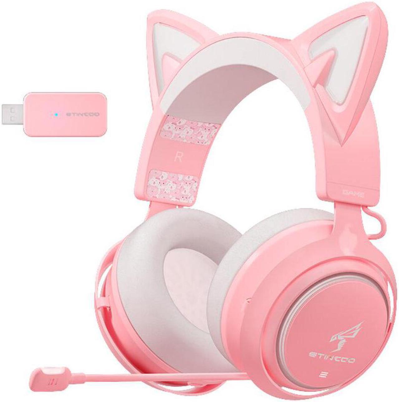 Alt view image 4 of 5 - GS510 Cat Ear Gaming Headset Pink 3 Version with Microphone Virtual 7.1 Sound Game/Live/Video 3 Mode for PS5/4 Computer Gamer