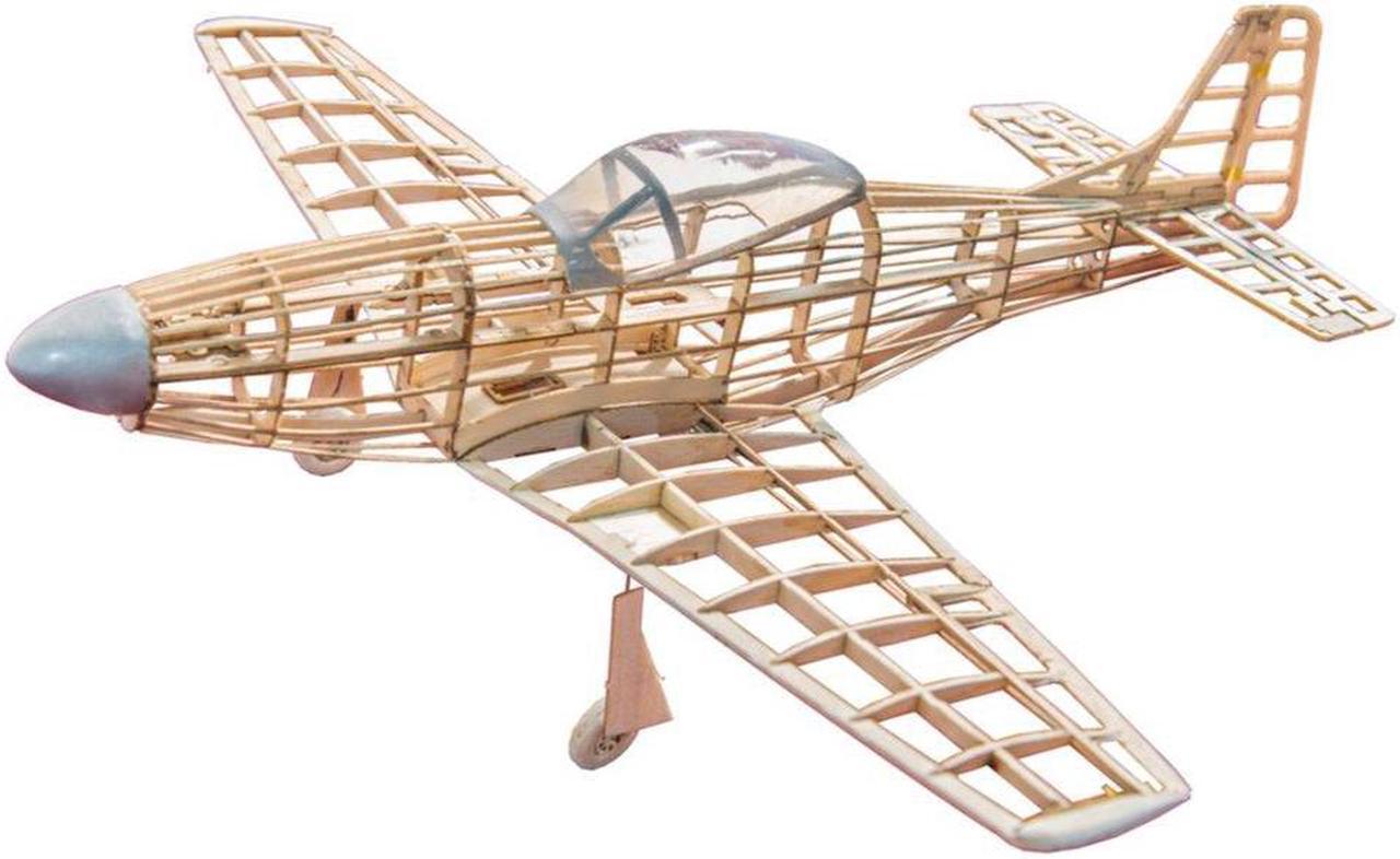 Main image of P51-D Mustang 400mm Wingspan Balsa WoodCut RC Warbird Airplane KIT