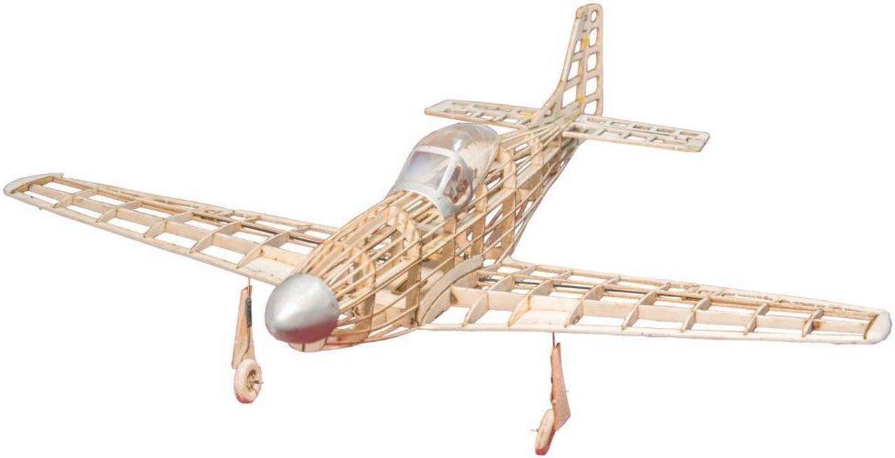 Alt view image 3 of 3 - P51-D Mustang 400mm Wingspan Balsa WoodCut RC Warbird Airplane KIT