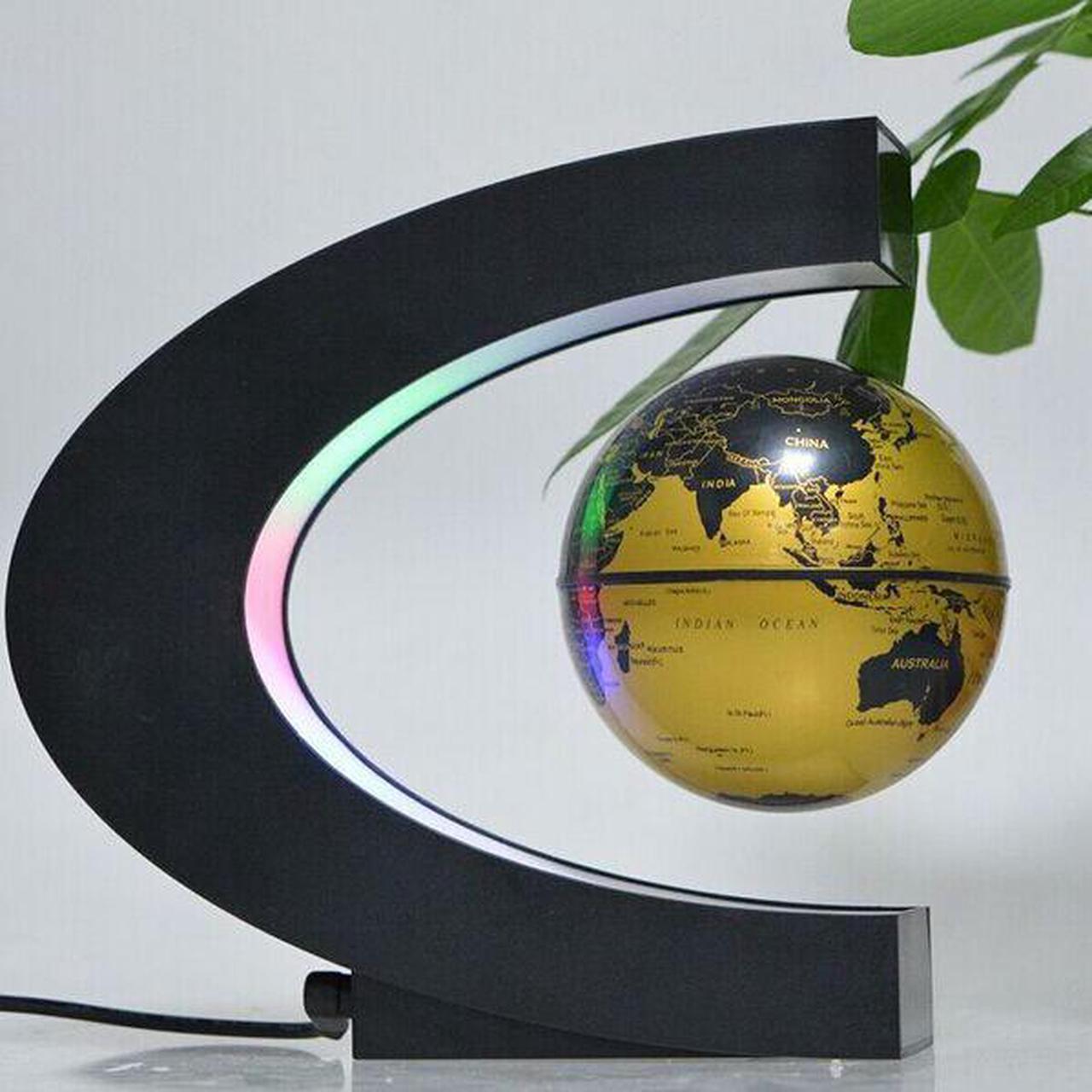 Shape Magnetic Levitation Floating Globe World Map With LED Lights