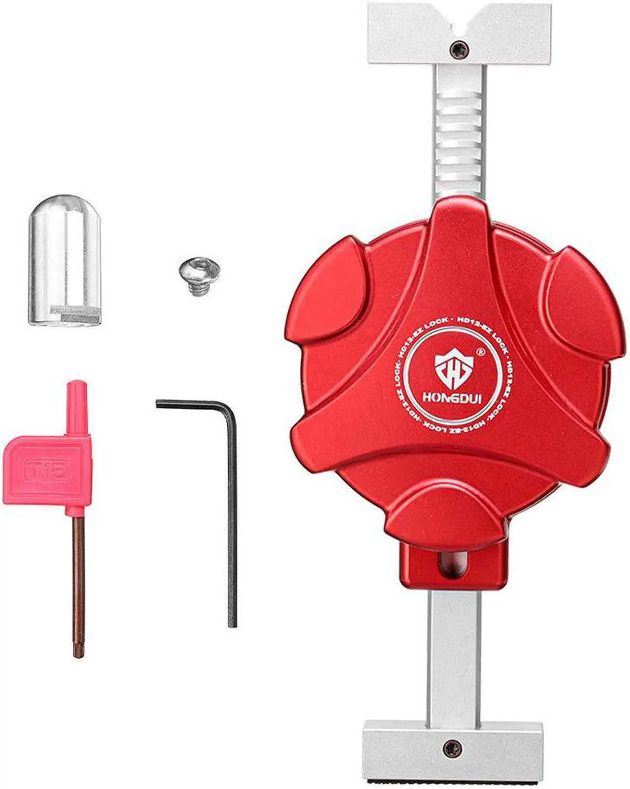 Alt view image 2 of 5 - Aluminum Alloy Auto-Adjust In Line Dog Clamp Right Angle Clamp Versatile Countoured Dial Adjustable In-Line Clamp For MFT Table Desktop Woodworking DIY Tools