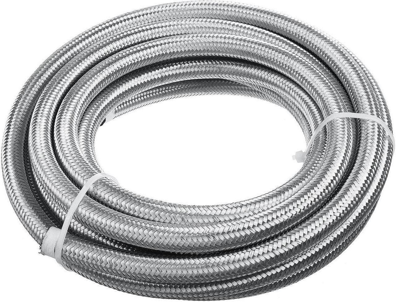 Alt view image 5 of 5 - 20FT AN4 AN6 AN8 AN10 Fuel Hose Oil Gas Line Pipe Stainless Steel Braided