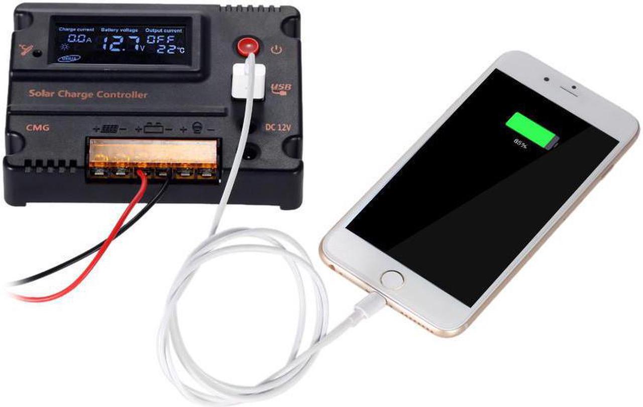 Alt view image 3 of 5 - CMG-2420 12V/24V 20A Solar Charge Controller Panel Battery Regulator Auto Switch Overload Protection