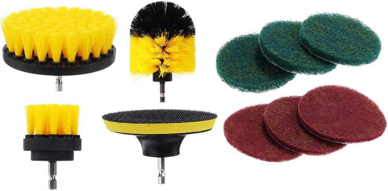 Alt view image 2 of 5 - 11Pcs Electric Drill Cleaning Brush with Sponge and Extend Attachment Tile Grout Power Scrubber Tub Cleaning Brush
