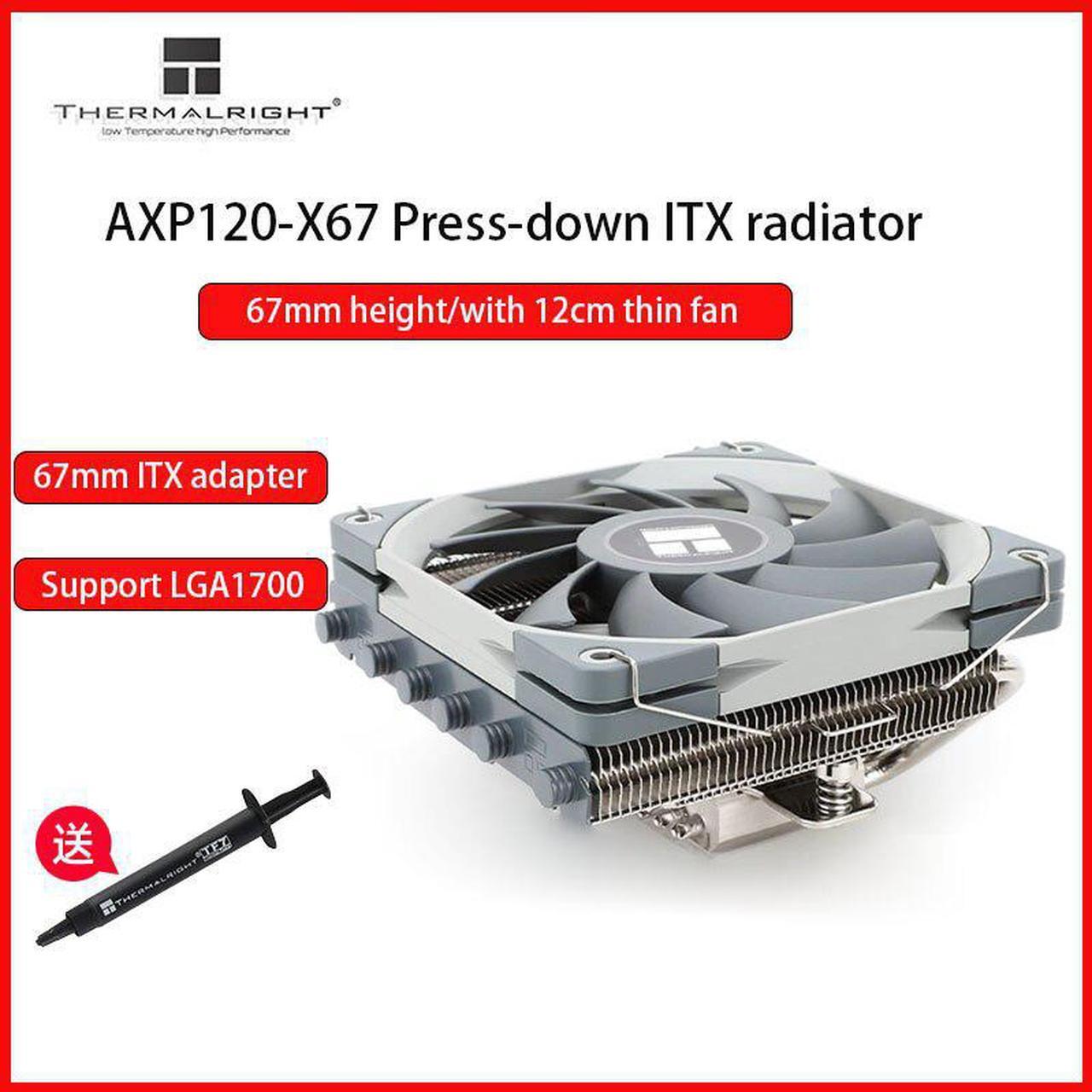 Alt view image 5 of 5 - AXP120-X67 radiator 67mm pure copper down-pressure cpu radiator LGA1700/1150/am4 air cooling