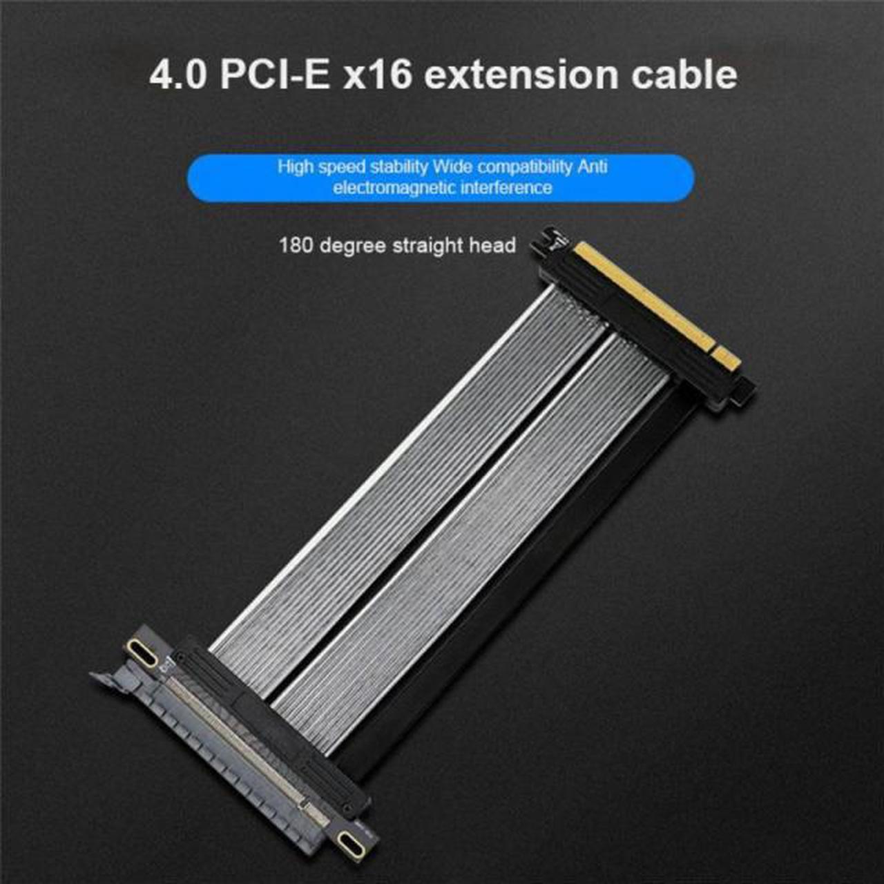 Riser Card Adapter PCIE PCI Express 16X 4.0 Extension Cable Flexible Ribbon Adapter Right Angle Flat Angle Connector