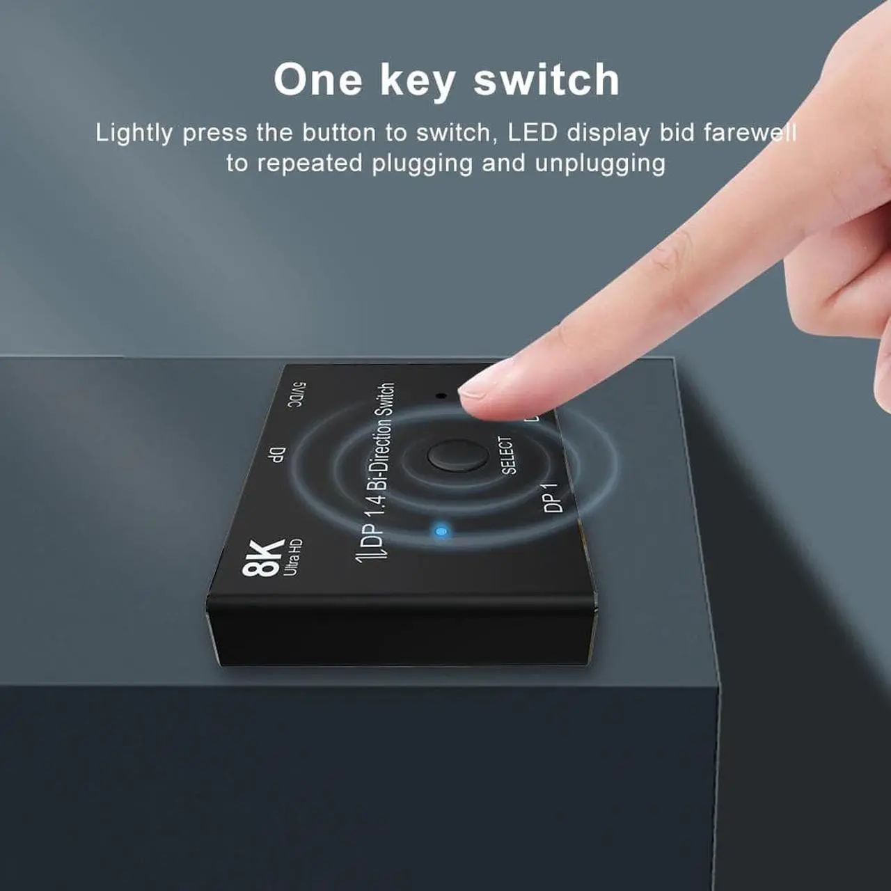 Alt view image 2 of 6 - DisplayPort 1.4 Bi-Direction Switch Splitter 1X2 or 2x1 DP 1.4 KVM 8K@30Hz 4K@144Hz for Multiple Source and displays switcher