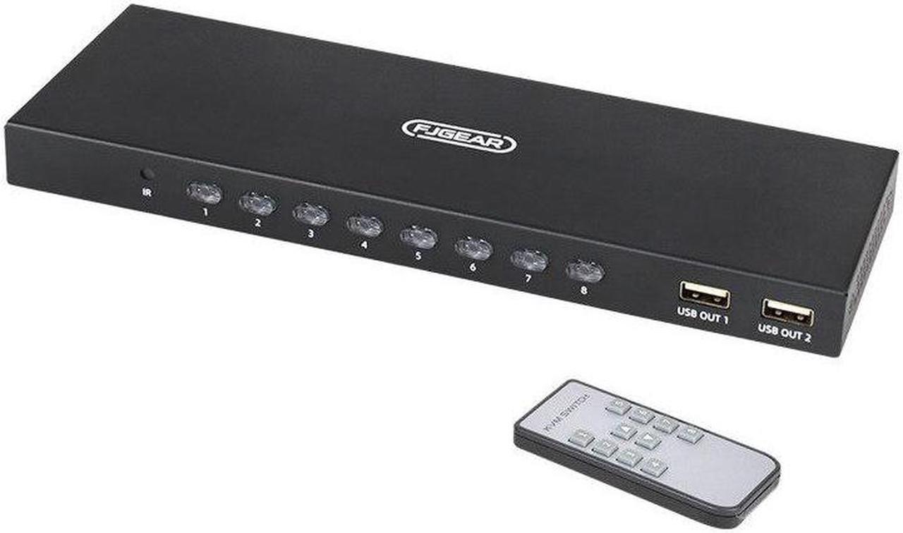 Alt view image 5 of 5 - KVM Switcher 8 Ports -Compatible 4K HD Video Switch 8 In 1 Out KVM Switcher