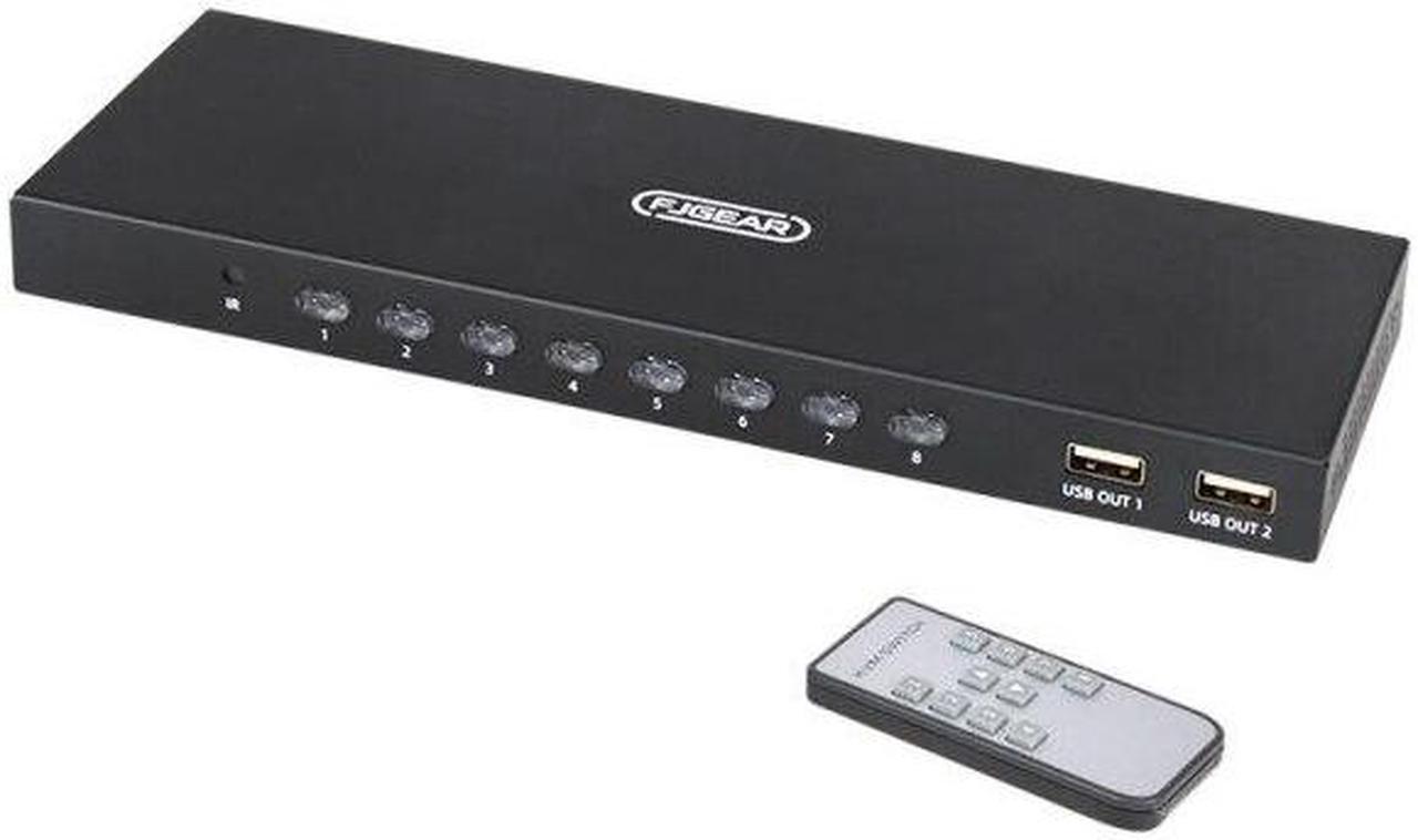 Main image of KVM Switcher 8 Ports -Compatible 4K HD Video Switch 8 In 1 Out KVM Switcher