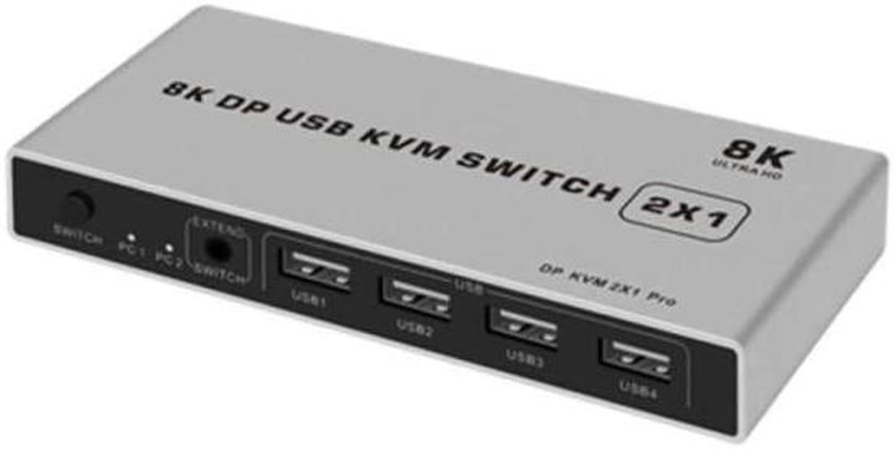 Port 8k Displayport Kvm Switch Compatible With 4kx2k/60hz Kvm Usb Switch 2 / 4k/144hz In Out Dp 1 Displayport 2k Kvm