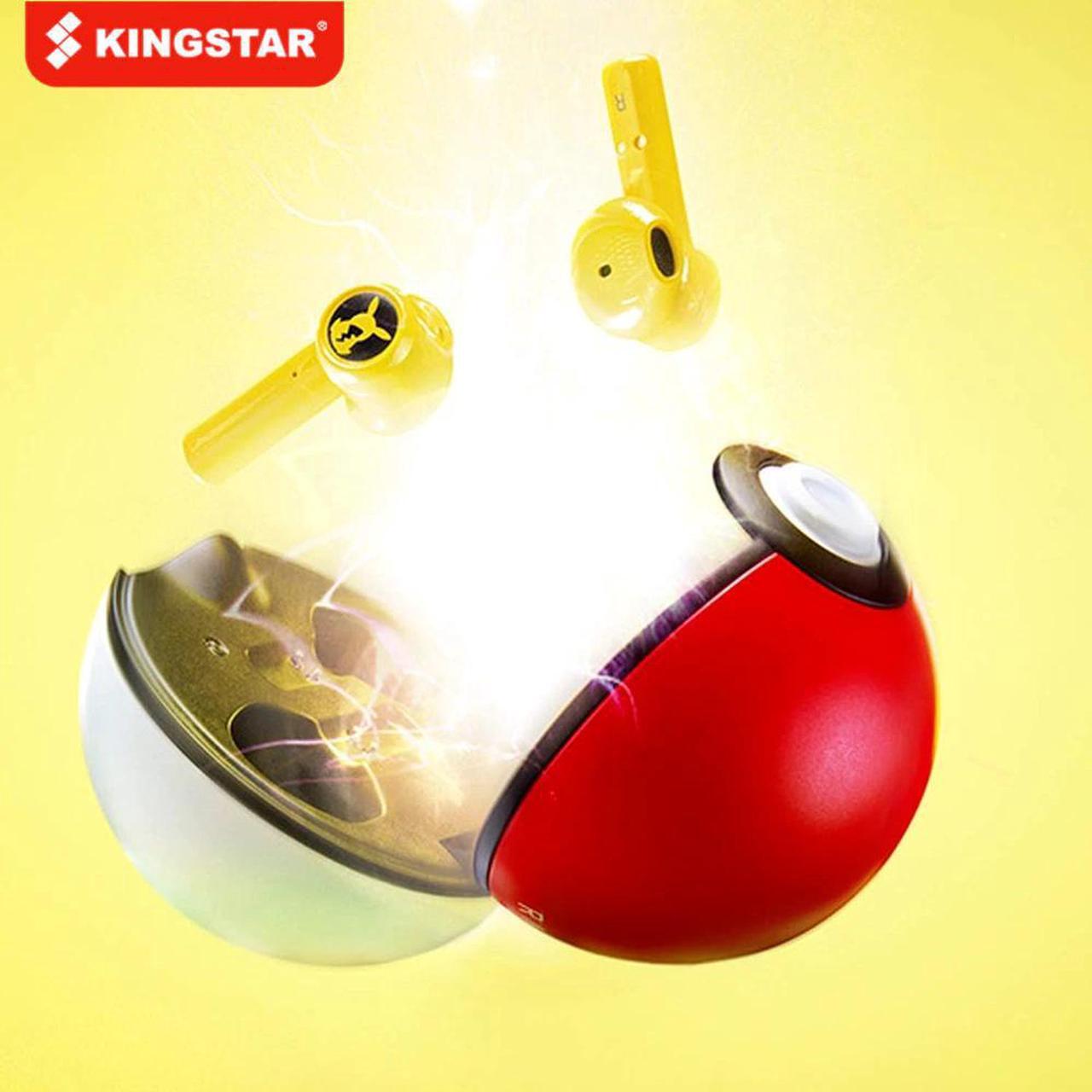 Alt view image 2 of 5 - Gaming Earbuds Bluetooth Headset-Pikachu Earphones Wireless Headphones TWS Touch Control Pokeball Charging Compartment