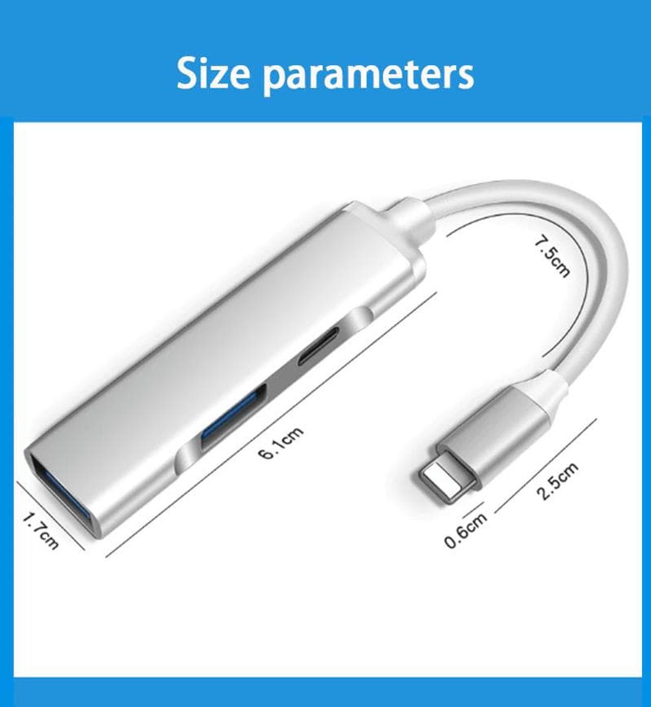 Alt view image 2 of 5 - for Apple to USB 3.0 USB Hub 3.0 USB  Adapter For iPhone iPad iOS Lightning to USB Hub 3.0 With  Lightning Charging Port