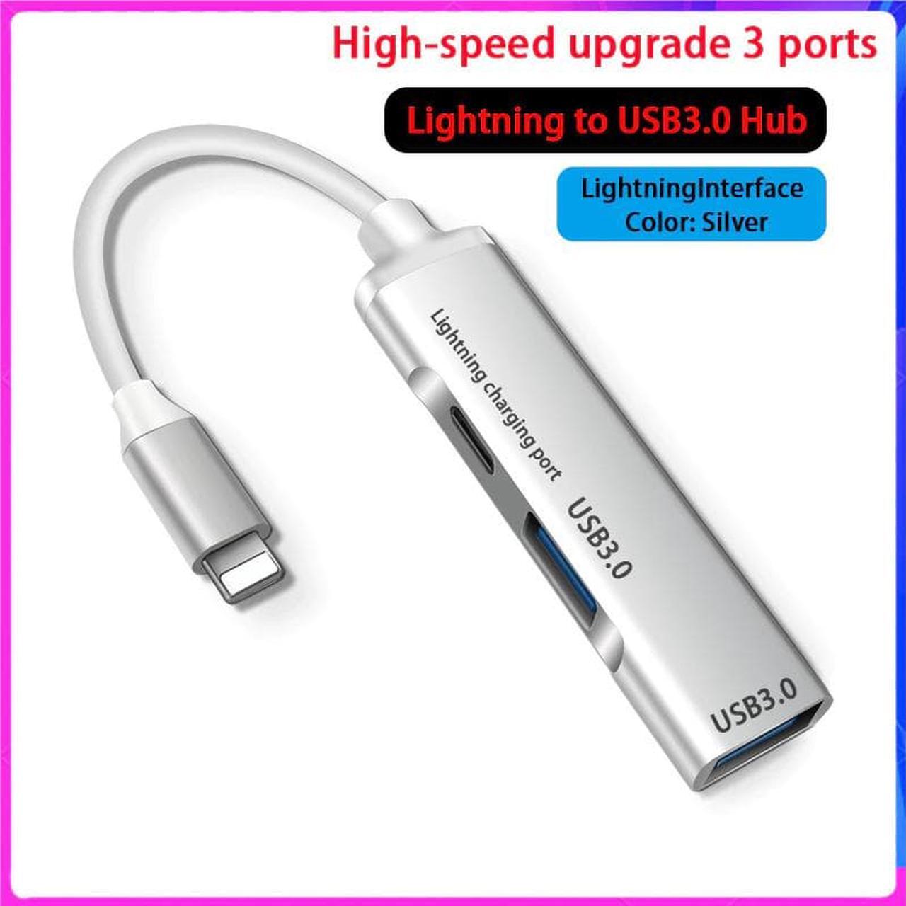 Alt view image 5 of 5 - for Apple to USB 3.0 USB Hub 3.0 USB  Adapter For iPhone iPad iOS Lightning to USB Hub 3.0 With  Lightning Charging Port