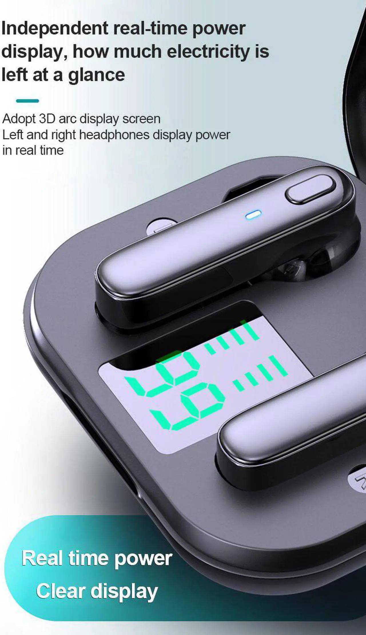 Alt view image 4 of 5 - Bluetooth Headphone TWS Bluetooth 5.0 True Wireless Headset Earphones 5000mAh Waterproof Bluetooth Earbuds Earphones