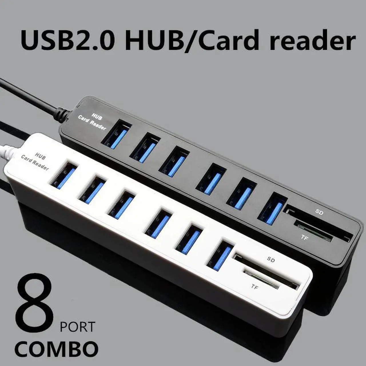 Alt view image 2 of 5 - Hub 8 in 1 Combo Splitter 6 Ports 2.0 High Speed Hub Micro Card Reader SD TF Multi All In One for PC Computer Accessories
