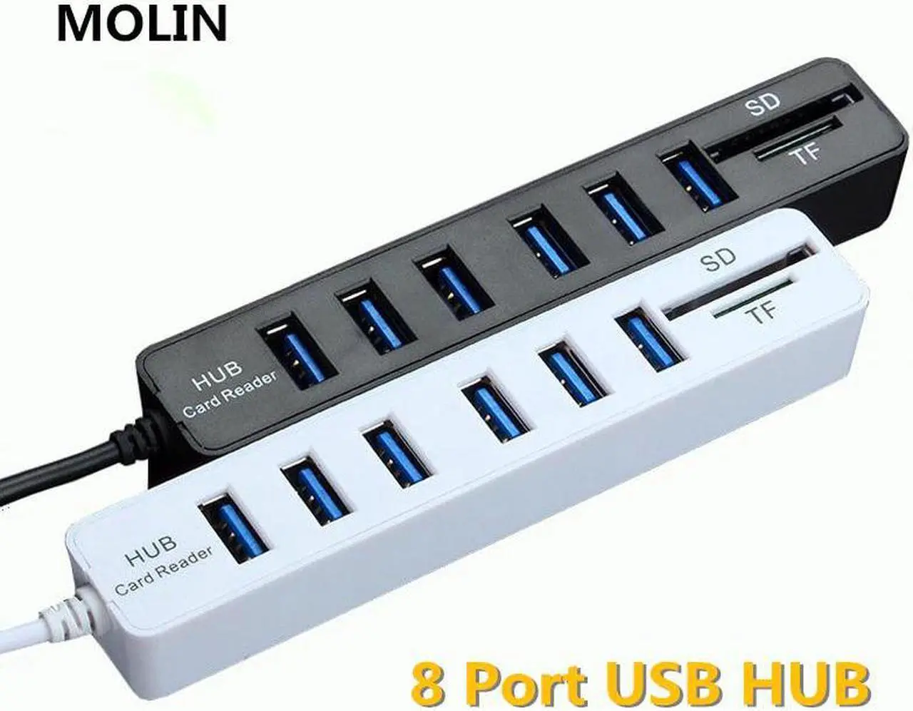 Alt view image 5 of 5 - Hub 8 in 1 Combo Splitter 6 Ports 2.0 High Speed Hub Micro Card Reader SD TF Multi All In One for PC Computer Accessories