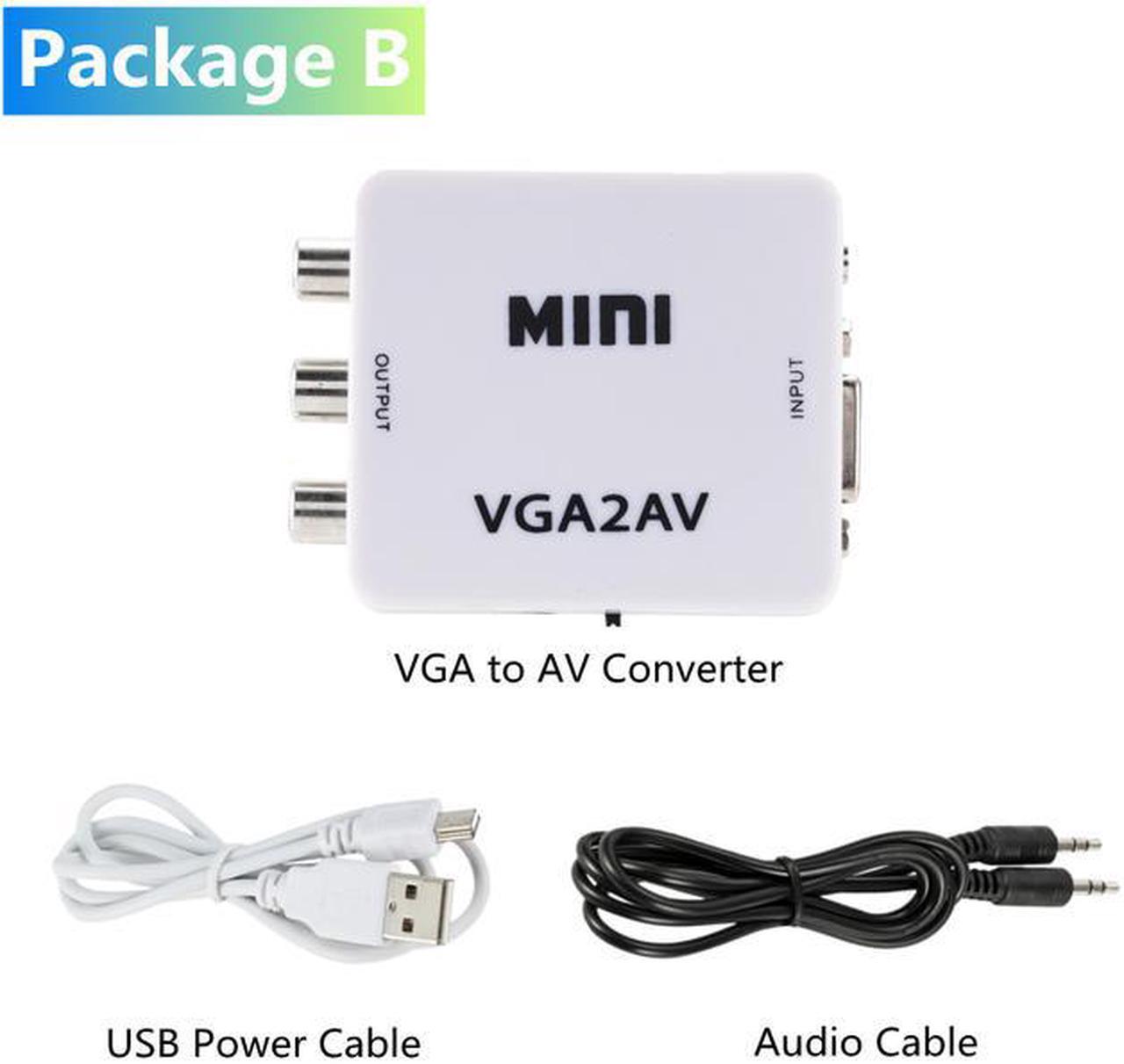 Main image of VGA to AV Mini Converter Adapter with 3.5mm Audio 1080P VGA to AV HD Converter Conversor For PC to TV HD Computer to TV