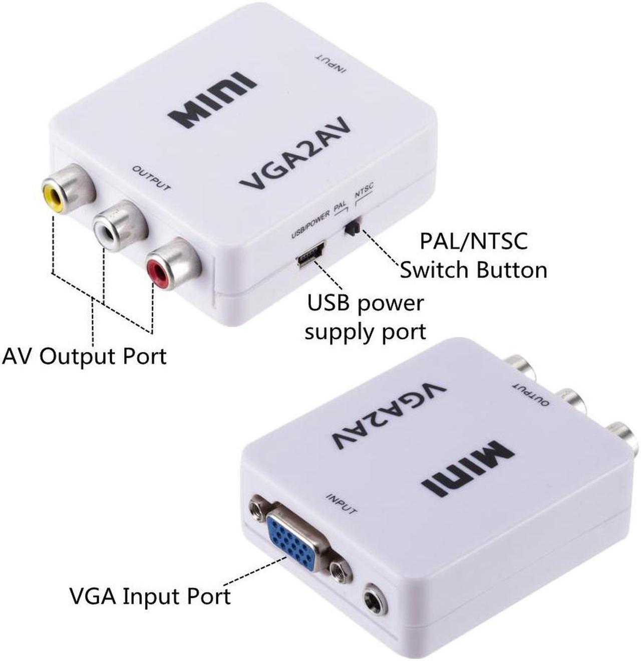 Alt view image 4 of 5 - VGA to AV Mini Converter Adapter with 3.5mm Audio 1080P VGA to AV HD Converter Conversor For PC to TV HD Computer to TV