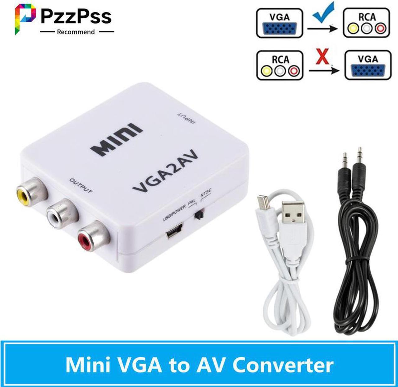Alt view image 5 of 5 - VGA to AV Mini Converter Adapter with 3.5mm Audio 1080P VGA to AV HD Converter Conversor For PC to TV HD Computer to TV