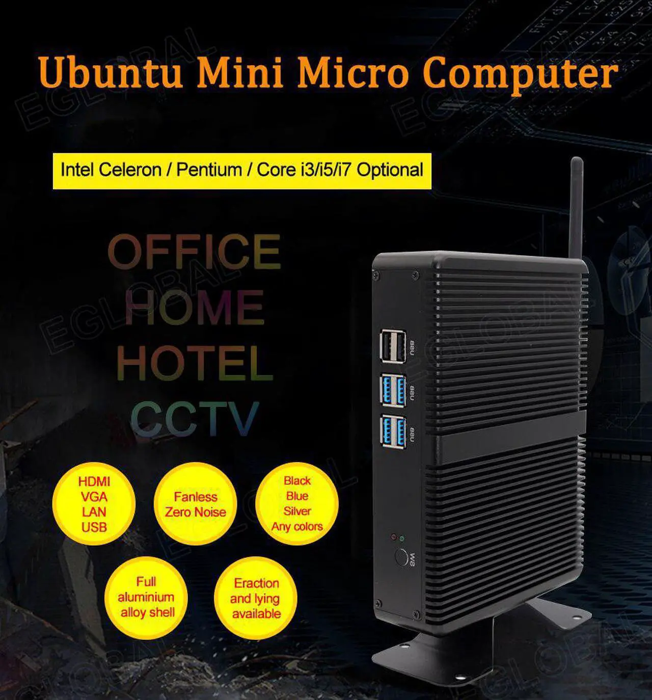 Main image of mini pc computer windows 10pro  core i3-4010U/5005U i5-4200U i7-4500U 8GB RAM 512GB SSD desktop computer WIFI HTPC