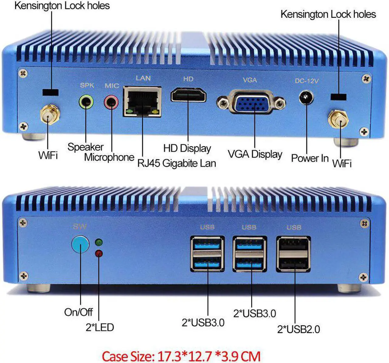 Alt view image 4 of 5 - mini pc computer windows 10pro  core i3-4010U/5005U i5-4200U i7-4500U 8GB RAM 512GB SSD desktop computer WIFI HTPC