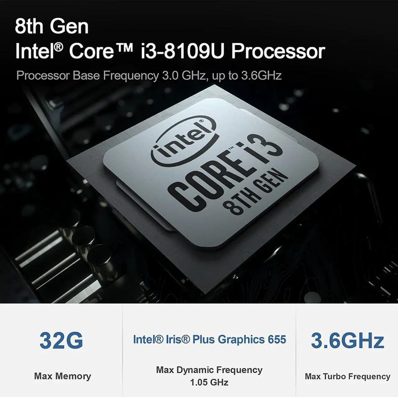 Alt view image 3 of 5 - Beelink SEi8 8th  Core i3-8109U Windows 10 MINI PC DDR4 16GB 512GB SSD 2.4G 5G WIFI 1000M LAN BT4.0 Gaming Mini Computer
