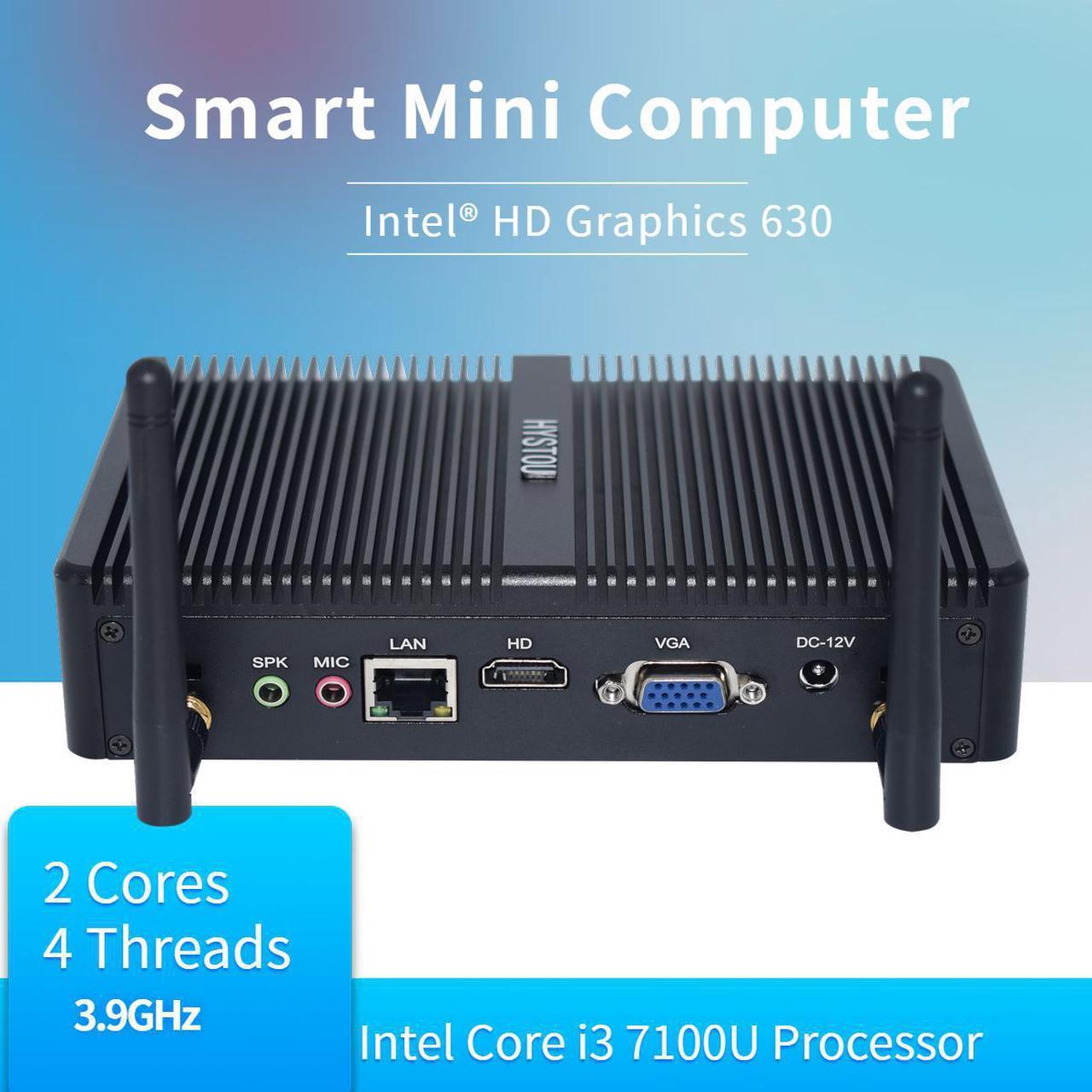 New  Fanless Mini PC Wind 10 Intel NUC Core i5 i3 i7 Celeron 2955U Micro Desktop Computer X86 Nettop