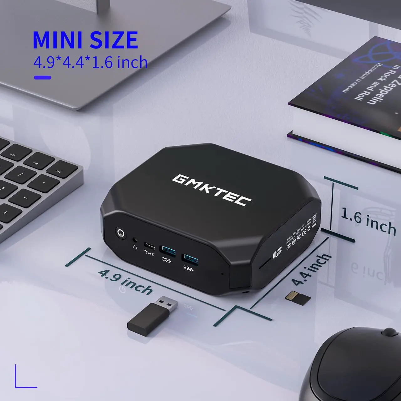 Alt view image 3 of 5 - 2022 GMK KB4  Ryen 7 3750H Windows 11 Pro MINI PC DDR4 16GB RAM 512GB SSD WIFI BT PC Gaming Computador VS Beelink SER3