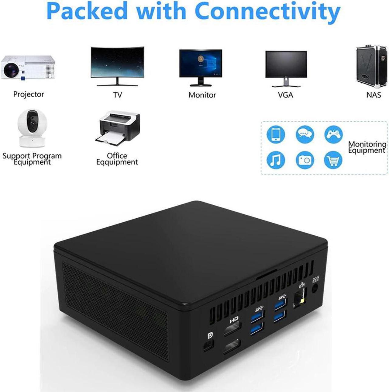 Alt view image 2 of 4 - PC i7 1165G7 Thunderbolt 4 Windows 11/10 2*DDR4 M.2  SSD Gaming Computer 2*HDMI DP 8K HD WiFi BT Gaming Computer