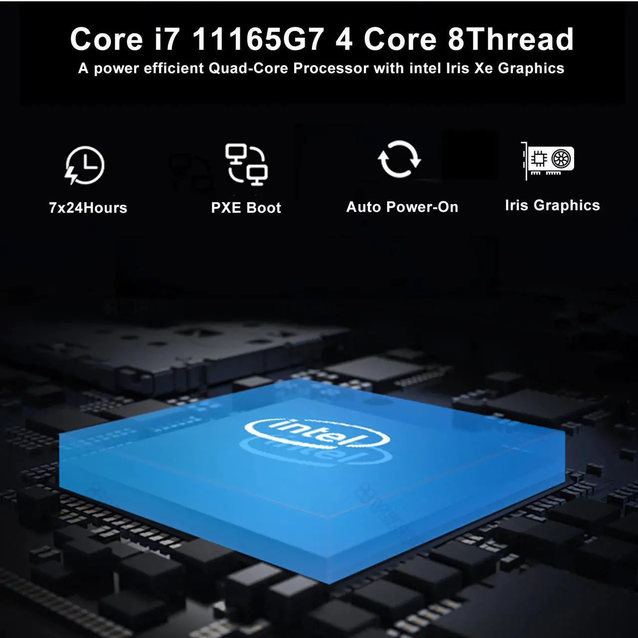 Alt view image 4 of 5 - Mini PC i7 1165G7 i5 1135G7 Thunderbolt 4 Windows 11/10 Linux i3 1115G4 NVMe SSD 2*HDMI DP 8K UHD WiFi BT Gaming Computer
