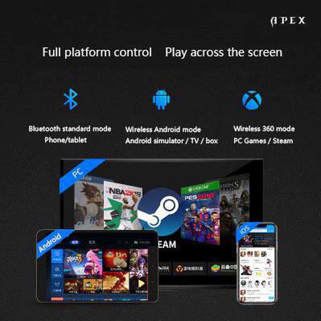 Alt view image 2 of 5 - pubg Somatosensory mobile controller Bluetooth wireless gamepad controller Support Computer mobile game system joystick