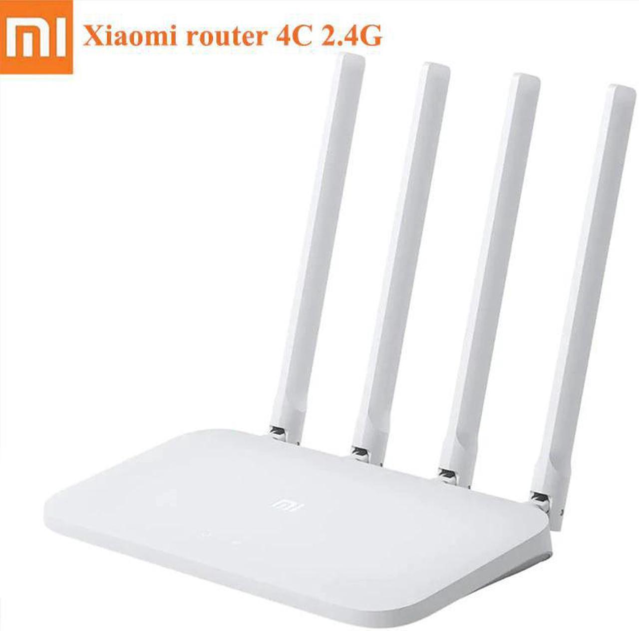 Mi WIFI Router 4C 64 RAM 300Mbps 2.4G 802.11 b/g/n 4 Antennas Band Wireless Routers WiFi Repeater Mihome APP Control