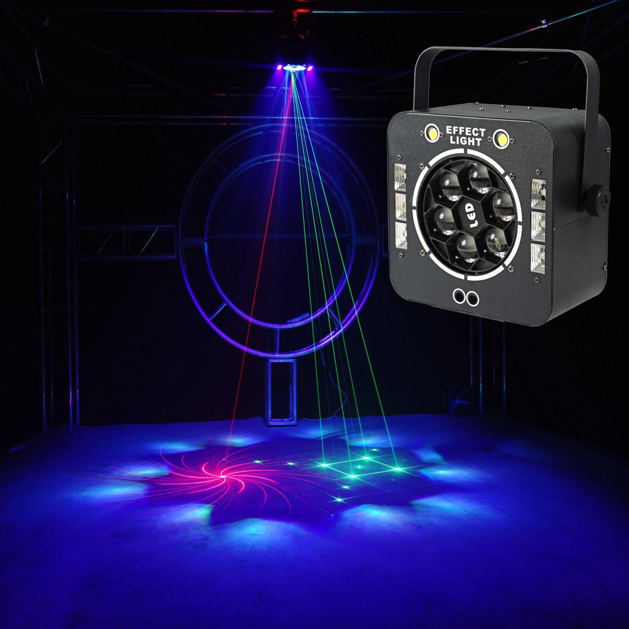 Main image of 120W LED Disco Light Beam Strobe Laser UV 4 IN 1 Stage Lights DJ Disco Sound Activated Laser Projector Light For Christmas