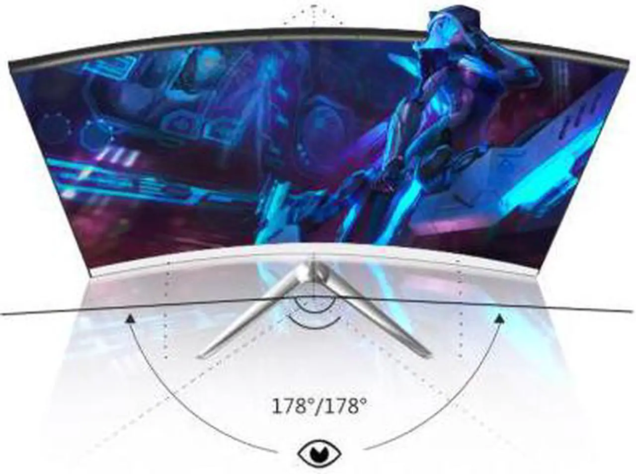 Alt view image 2 of 5 - 24Inch 27" 1920×1080p Curved Screen Computer Monitor PC 60/75Hz HD Gaming VGA- Curved monitor 20" 22" Flat Panel Display