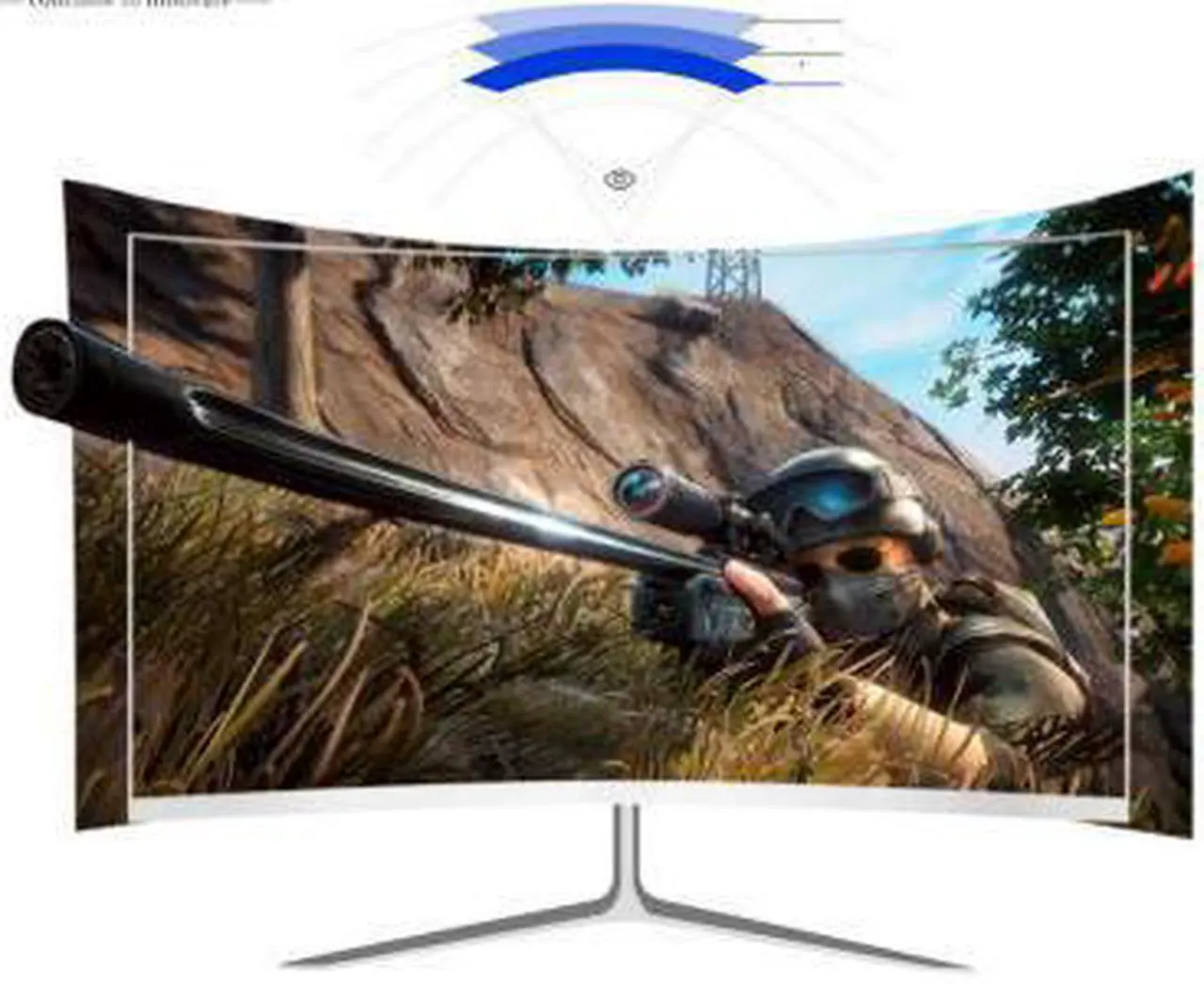 Alt view image 3 of 5 - 24Inch 27" 1920×1080p Curved Screen Computer Monitor PC 60/75Hz HD Gaming VGA- Curved monitor 20" 22" Flat Panel Display