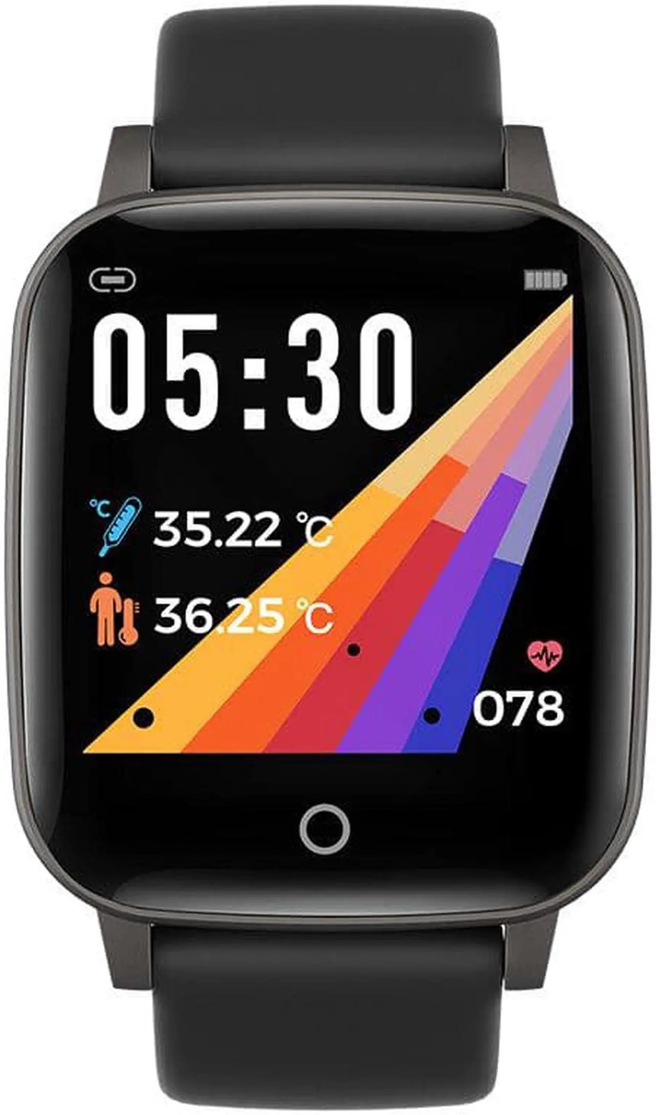 Alt view image 2 of 5 - T1 1.3 inch bluetooth 5.0 Temperature Measurement Wristband Health Fitness Tracker IP67 Waterproof Smart Watch