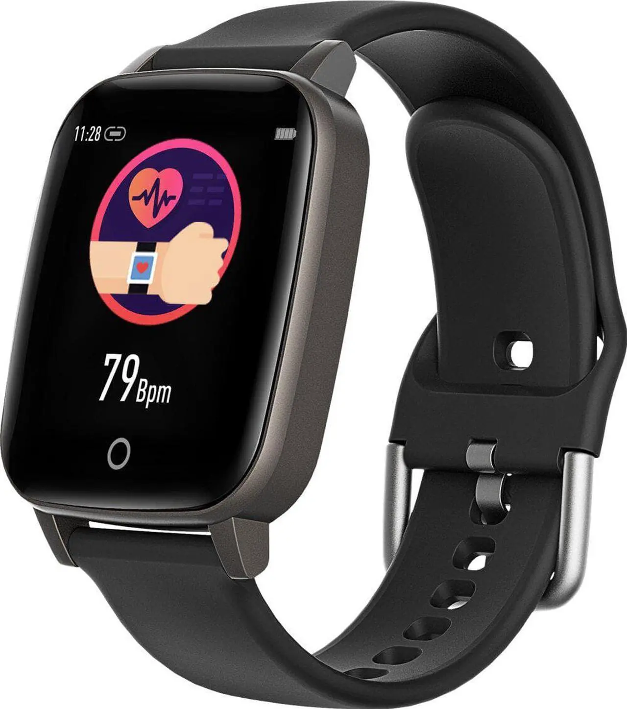Alt view image 5 of 5 - T1 1.3 inch bluetooth 5.0 Temperature Measurement Wristband Health Fitness Tracker IP67 Waterproof Smart Watch